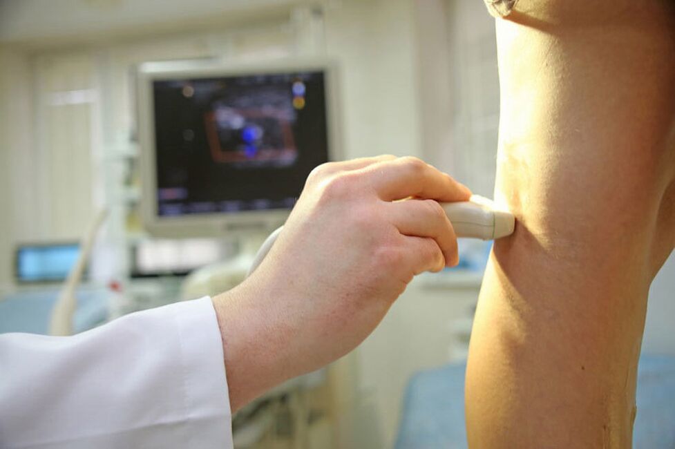 Ultrasound from the lower leg vein